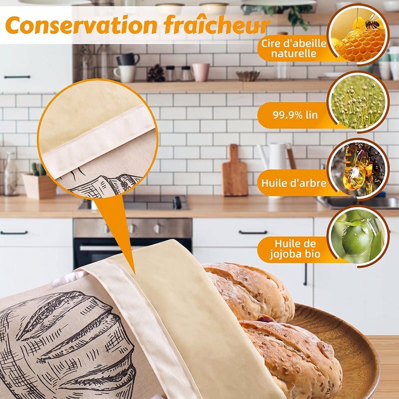 [OFFRE 1+1 GRATUIT] BeeLoafa Sacs À Pain En Cire D'Abeille