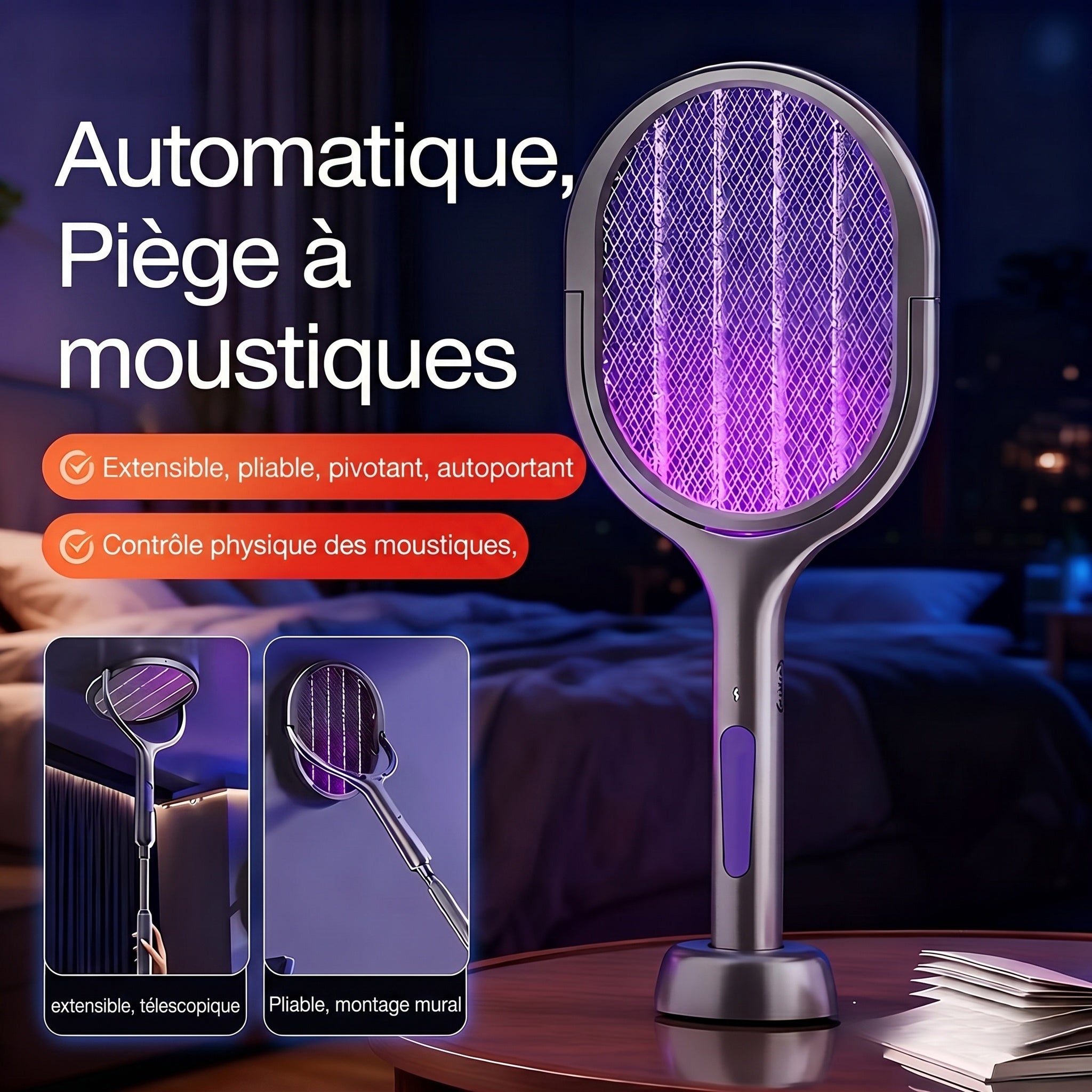 ZapNixemi Raquette Anti Moustique Electrique