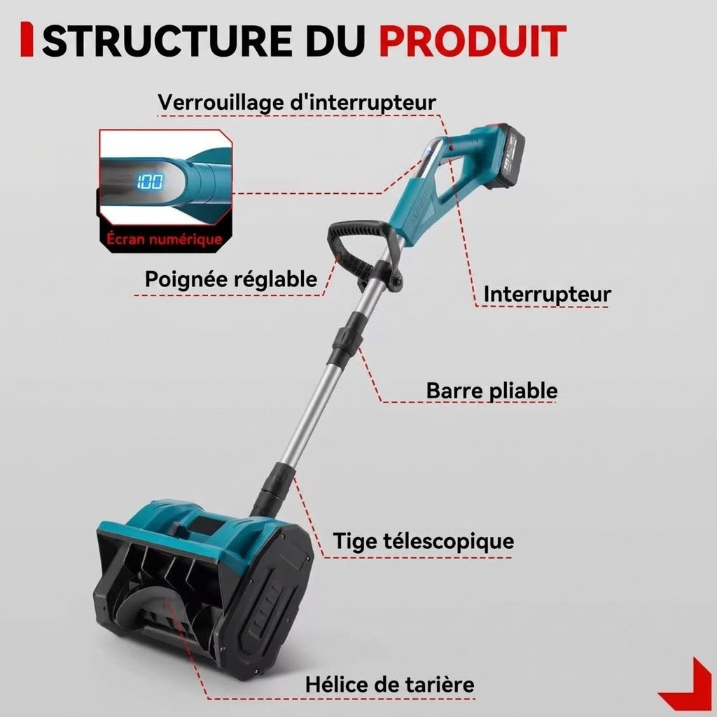 FrostiJet Fraise À Neige Électrique