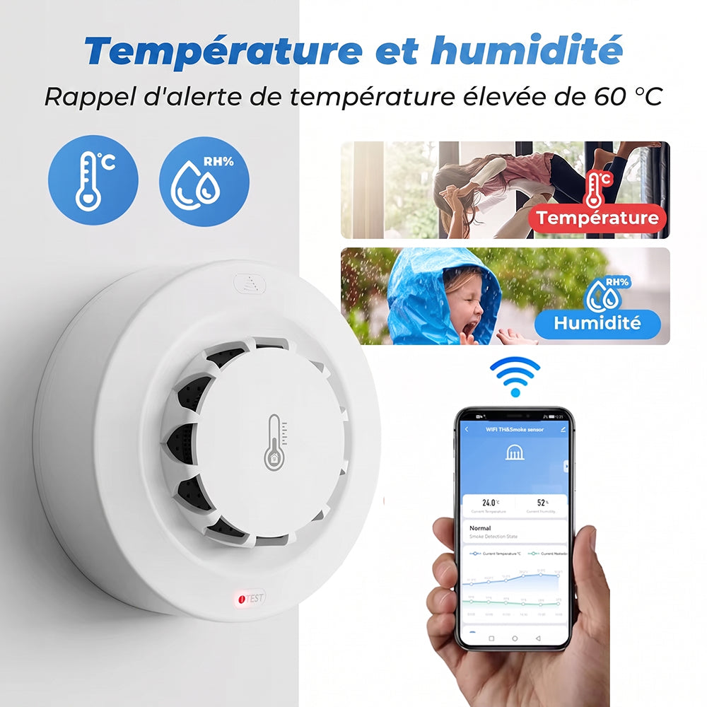BazeCrup Détecteur de Fumée Connecté