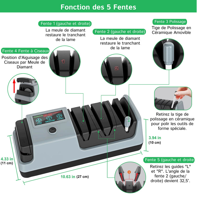 BladeGoh Aiguiseur de Couteaux Électrique