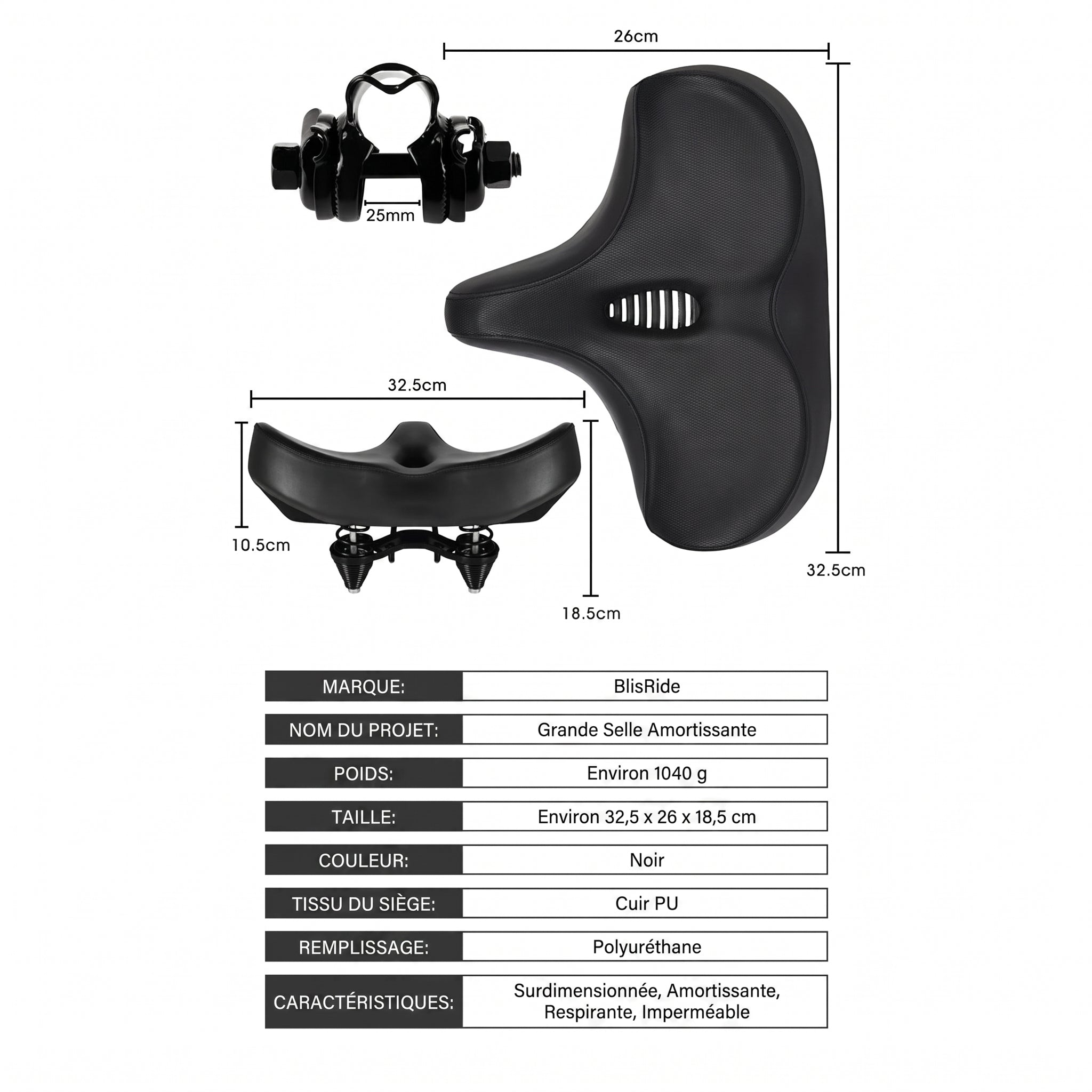 BlisRide Selle De Vélo