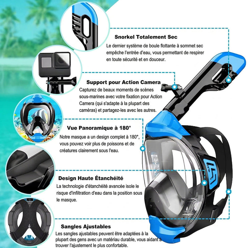 [OFFRE 1+1 GRATUIT] Coralefa Masque de Snorkeling