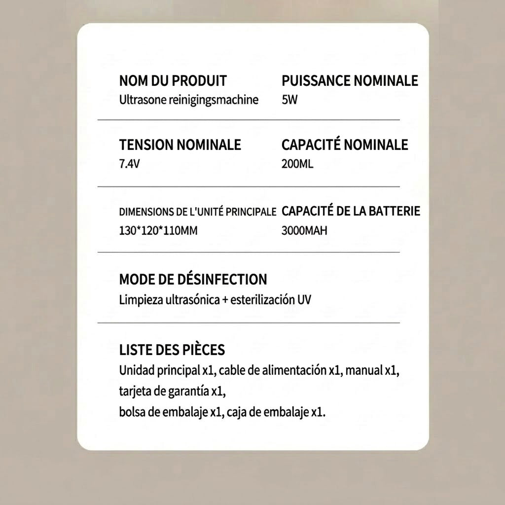 Denturexi Nettoyeur Ultrason Appareil Dentaire