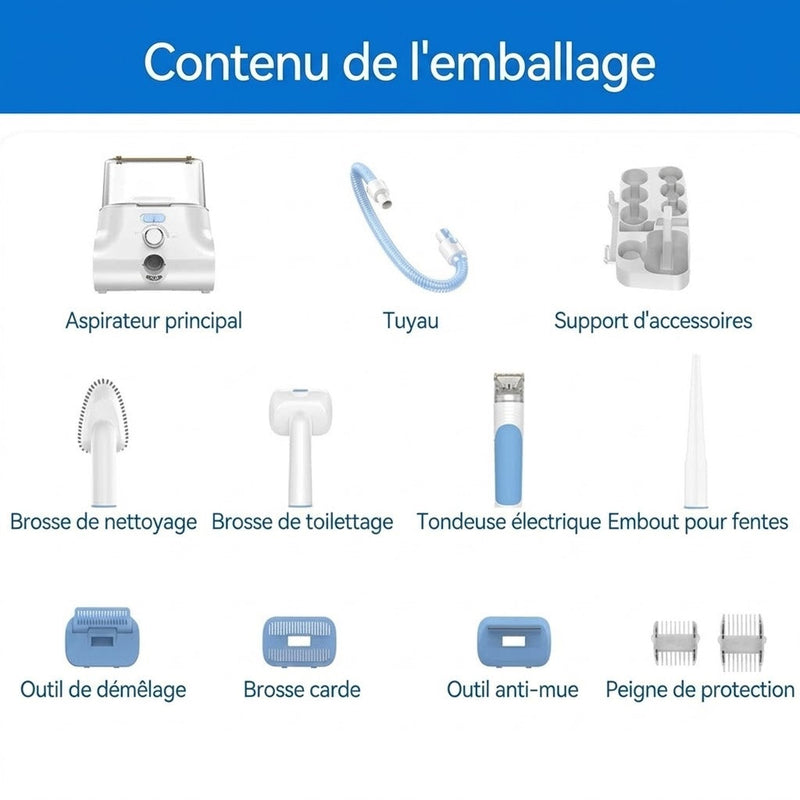 PawaVac Kit Toilettage Pour Chien