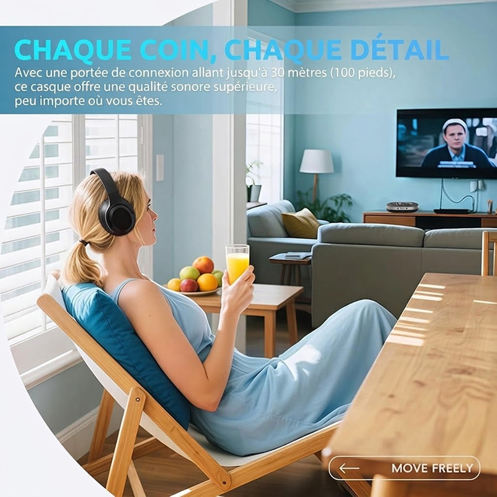 CozeTone V2 Casque TV Pour Malentendants