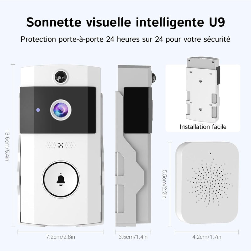 Ringixdo Sonnette Vidéo Sans Fil