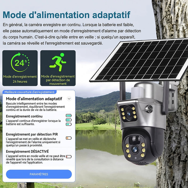 SuniXpert V2 Camera de Surveillance Extérieure Solaire