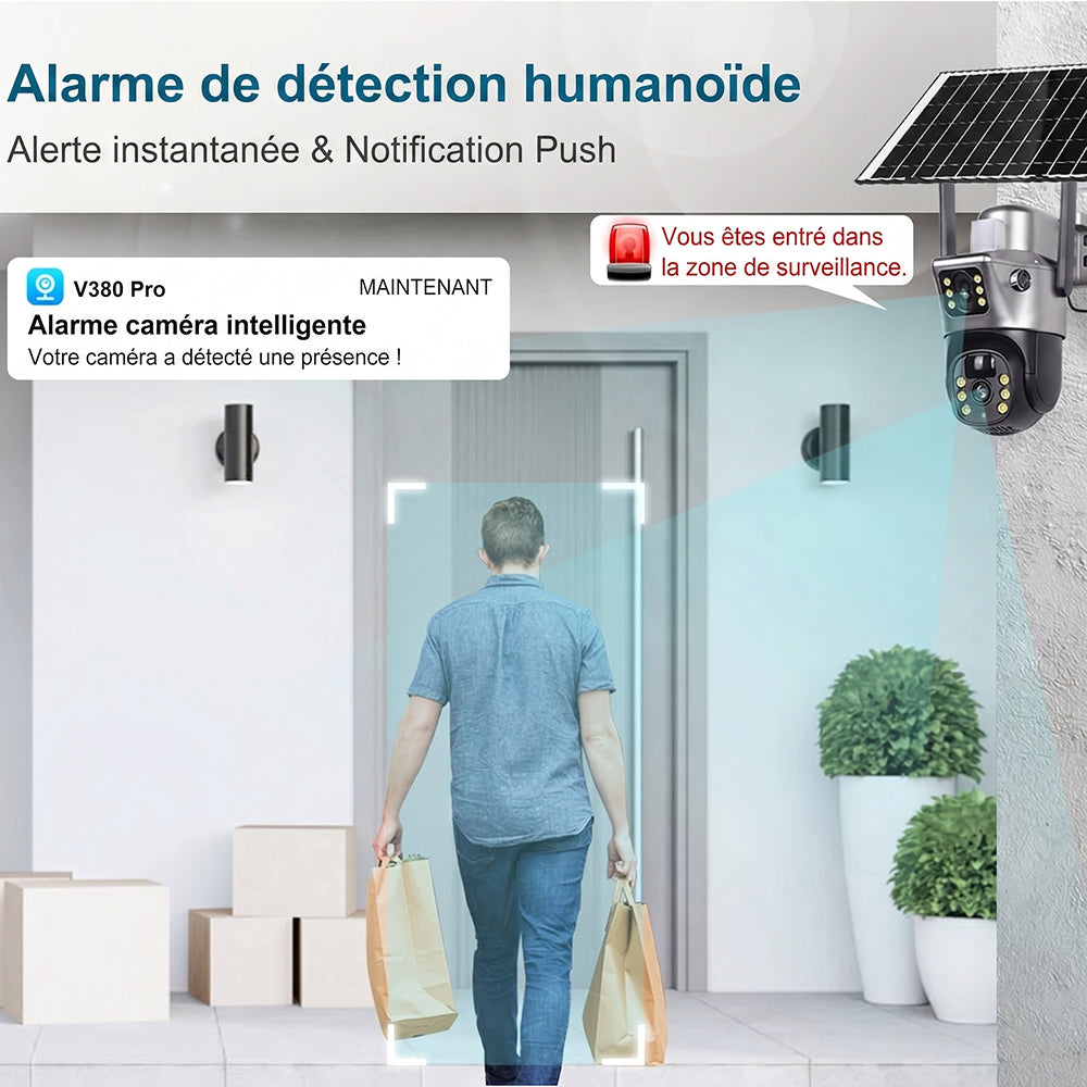 SuniXpert V2 Camera de Surveillance Extérieure Solaire