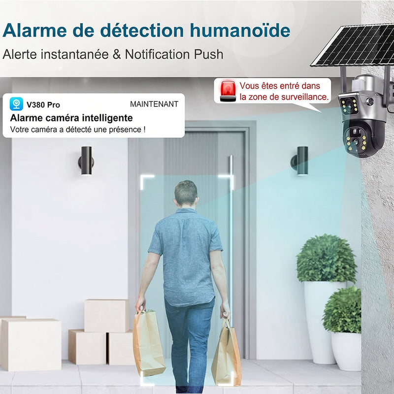 SuniXpert V2 Camera de Surveillance Extérieure Solaire