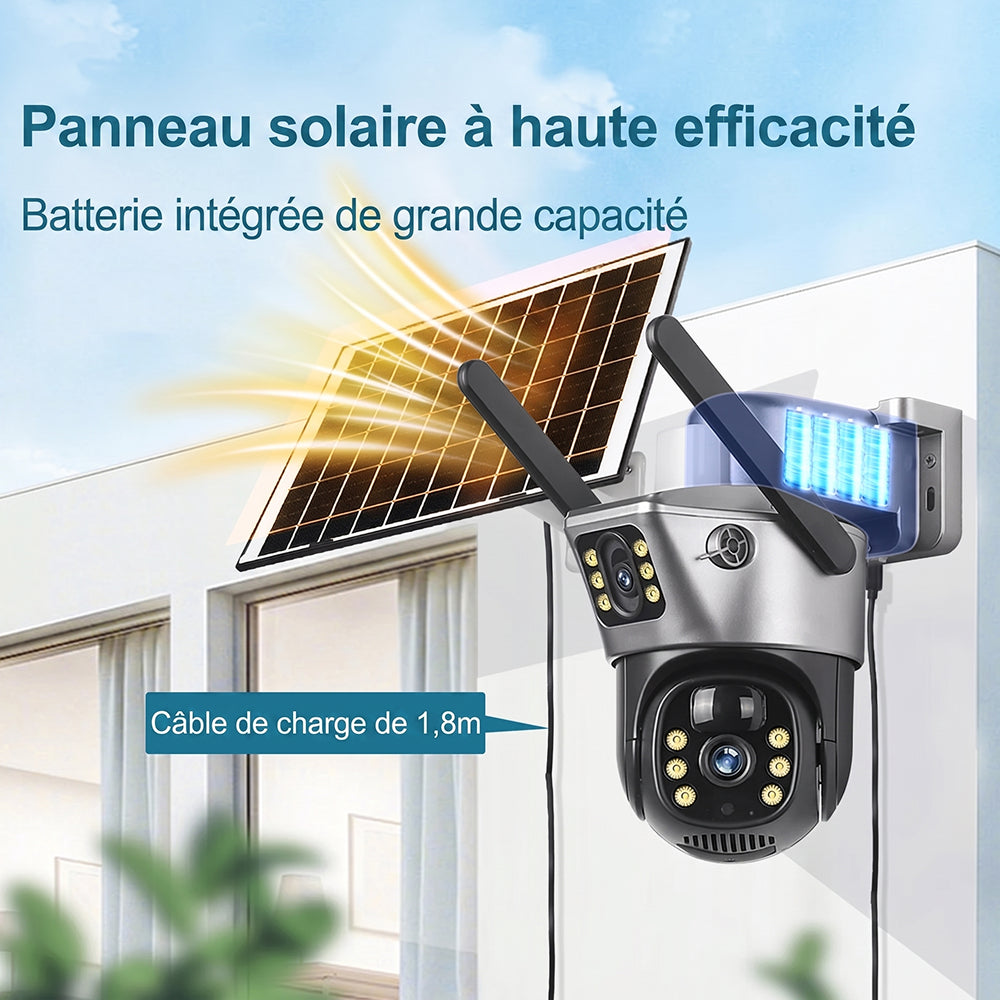 SuniXpert V2 Camera de Surveillance Extérieure Solaire