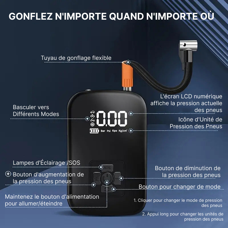 TubimAir Mini Pompe Électrique Pour Vélo