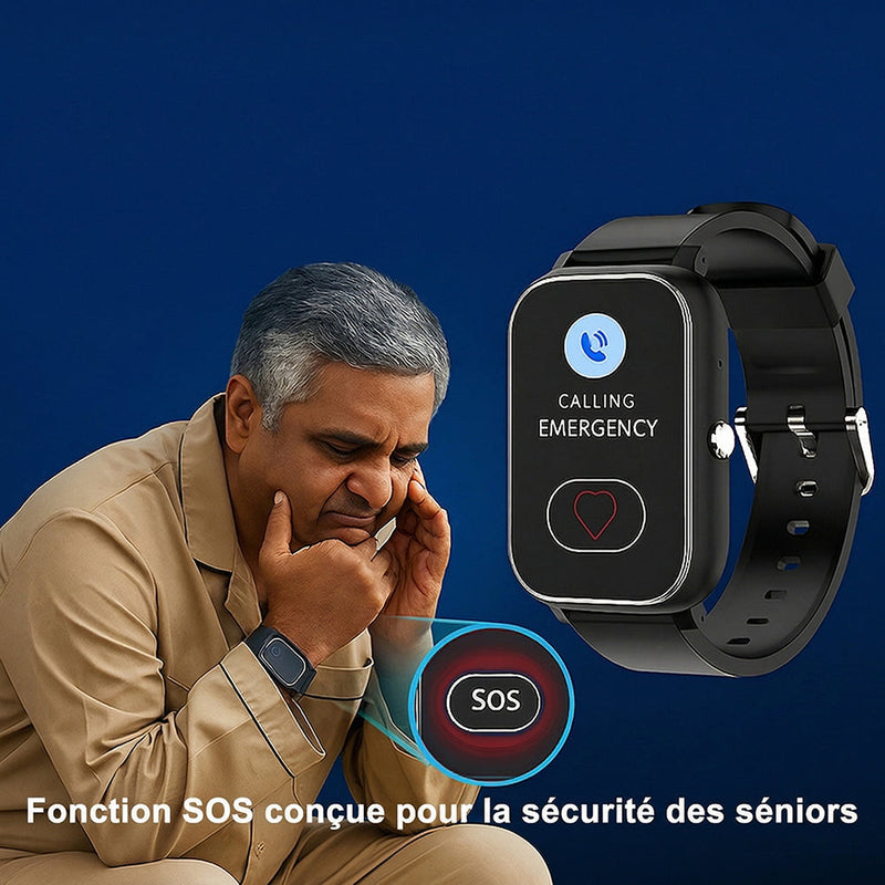 Watliqox V2 Montre Connectée Détection Chute