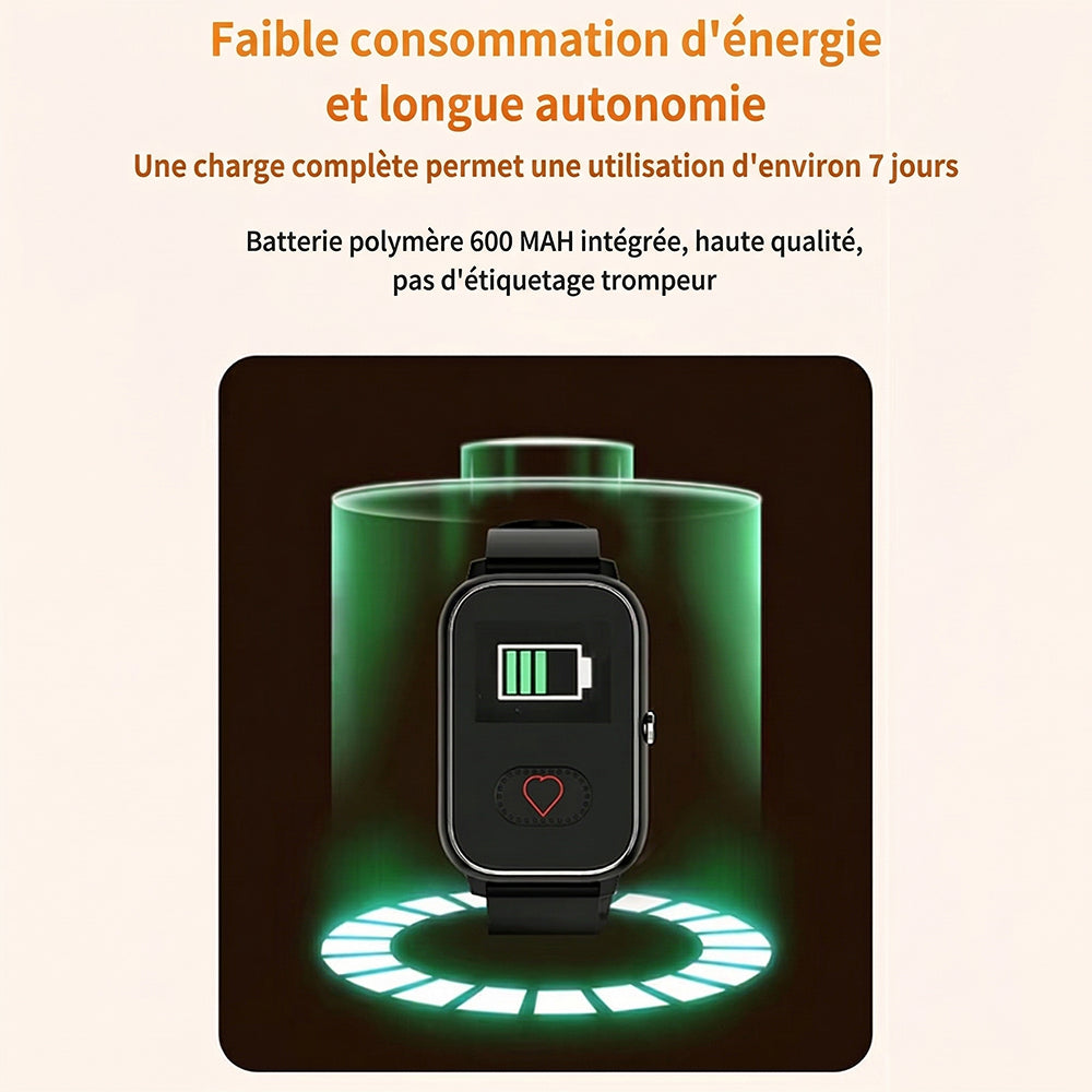 Watliqox V2 Montre Connectée Détection Chute