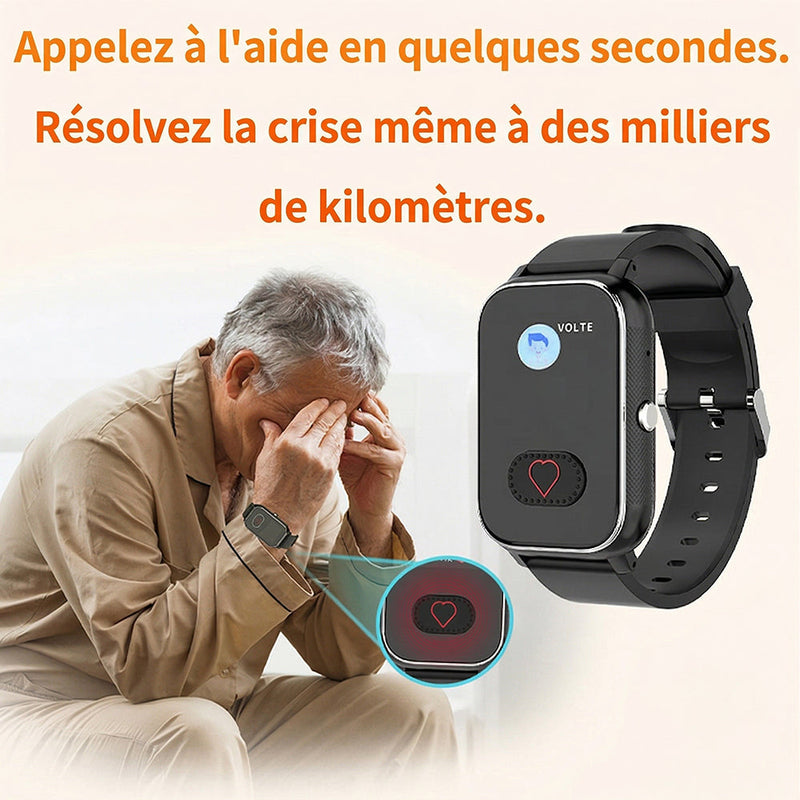 Watliqox V2 Montre Connectée Détection Chute