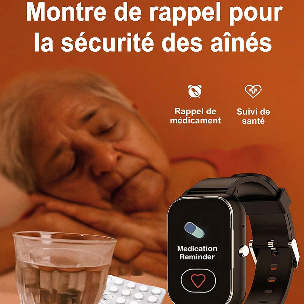 Watliqox V2 Montre Connectée Détection Chute